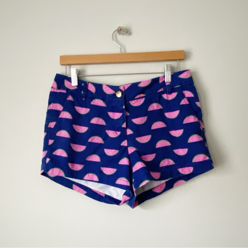Macbeth Collection Blue and Pink Watermelon Patterned Shorts